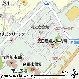 三重県名張市鴻之台１番町117周辺の地図