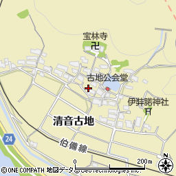 岡山県総社市清音古地353周辺の地図