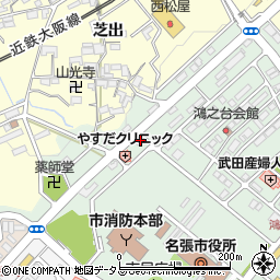 三重県名張市鴻之台１番町16周辺の地図