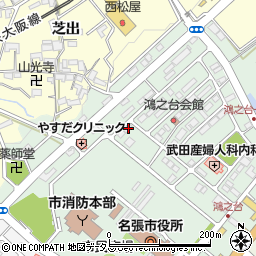 三重県名張市鴻之台１番町91周辺の地図