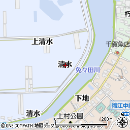 愛知県田原市向山町清水周辺の地図