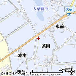 愛知県田原市大草町（茶園）周辺の地図