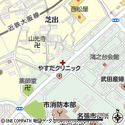 三重県名張市鴻之台１番町29周辺の地図