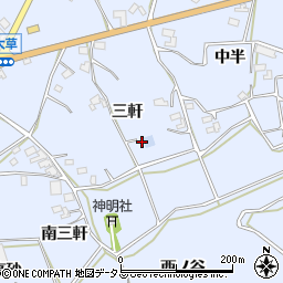 愛知県田原市大草町三軒60周辺の地図