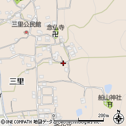 奈良県生駒郡平群町三里588周辺の地図