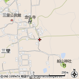 奈良県生駒郡平群町三里580周辺の地図