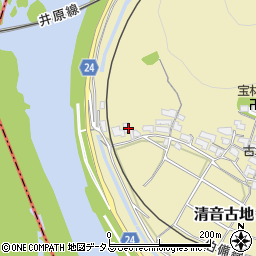 岡山県総社市清音古地72周辺の地図