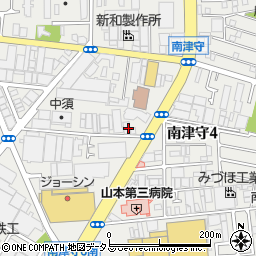 大阪府大阪市西成区南津守周辺の地図