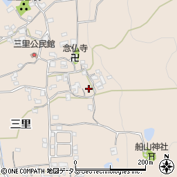 奈良県生駒郡平群町三里周辺の地図