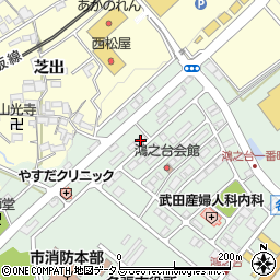 三重県名張市鴻之台１番町62周辺の地図