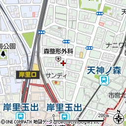 大阪府大阪市西成区岸里東2丁目周辺の地図