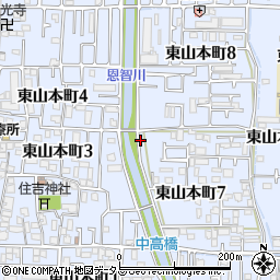大阪府八尾市東山本町周辺の地図