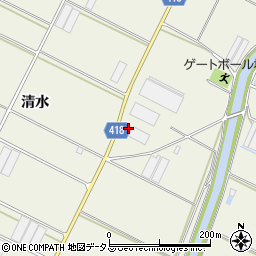 愛知県田原市中山町清水周辺の地図
