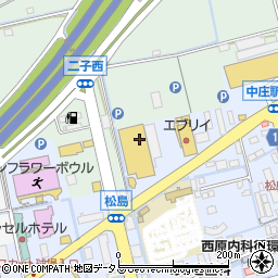 ホームセンタータイム中庄店周辺の地図