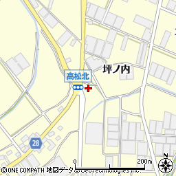 愛知県田原市高松町（坪ノ内）周辺の地図