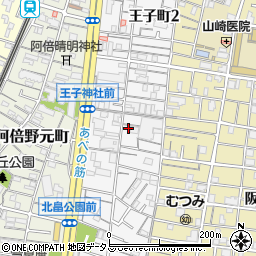 大阪府大阪市阿倍野区王子町周辺の地図