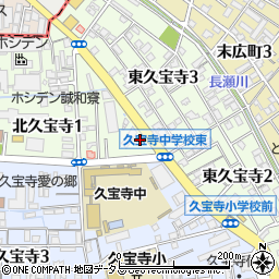 セブンイレブン八尾北久宝寺１丁目店周辺の地図