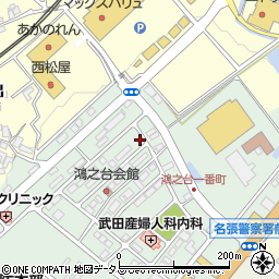 三重県名張市鴻之台１番町107周辺の地図