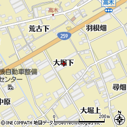 愛知県田原市高木町大堀下周辺の地図