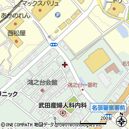三重県名張市鴻之台１番町77周辺の地図