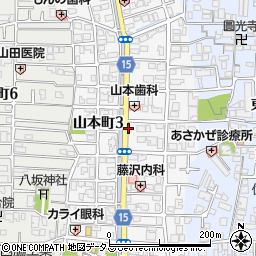 大阪府八尾市山本町周辺の地図