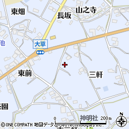 愛知県田原市大草町三軒26周辺の地図