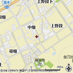 愛知県田原市高木町（中畑）周辺の地図