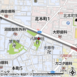 八尾　日本薬局周辺の地図