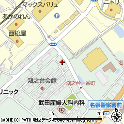 三重県名張市鴻之台１番町76周辺の地図