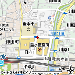 兵庫県神戸市垂水区日向周辺の地図