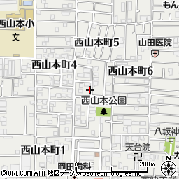大阪府八尾市西山本町周辺の地図