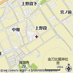 愛知県田原市高木町上野段周辺の地図