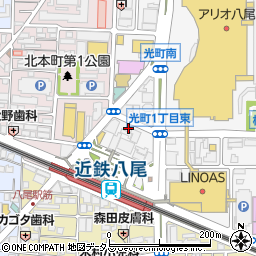 タイムズ近鉄八尾駅前駐車場周辺の地図