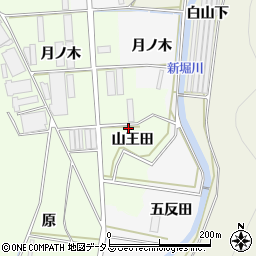 愛知県田原市石神町山王田周辺の地図