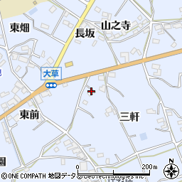 愛知県田原市大草町三軒21周辺の地図