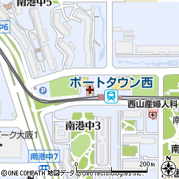 大阪ポートタウン西駅前郵便局周辺の地図