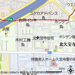 大阪府八尾市北久宝寺周辺の地図