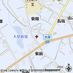 愛知県田原市大草町東前周辺の地図