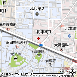 〒581-0802 大阪府八尾市北本町の地図