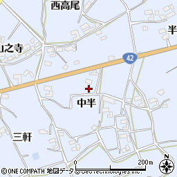 愛知県田原市大草町中半周辺の地図