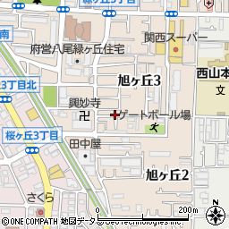 大阪府八尾市旭ヶ丘周辺の地図