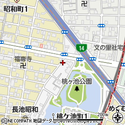 阿倍野区桃ヶ池アパート周辺の地図