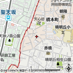 大阪府大阪市阿倍野区橋本町8周辺の地図