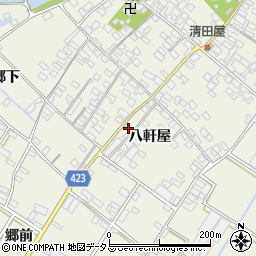 愛知県田原市中山町八軒屋周辺の地図