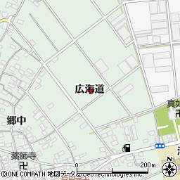 愛知県田原市古田町広海道周辺の地図