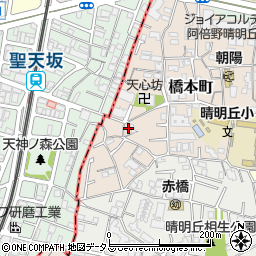 大阪府大阪市阿倍野区橋本町8-44周辺の地図