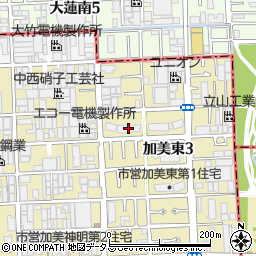 大阪市営加美東第１住宅周辺の地図