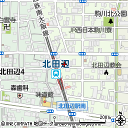 北田辺駅前マンション周辺の地図