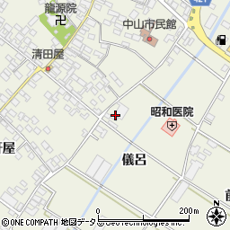 愛知県田原市中山町儀呂周辺の地図