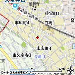 大阪府八尾市末広町周辺の地図